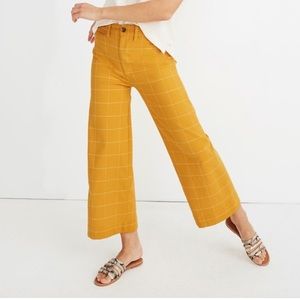 Madewell Emmett Wide Leg Crop in Windowpane